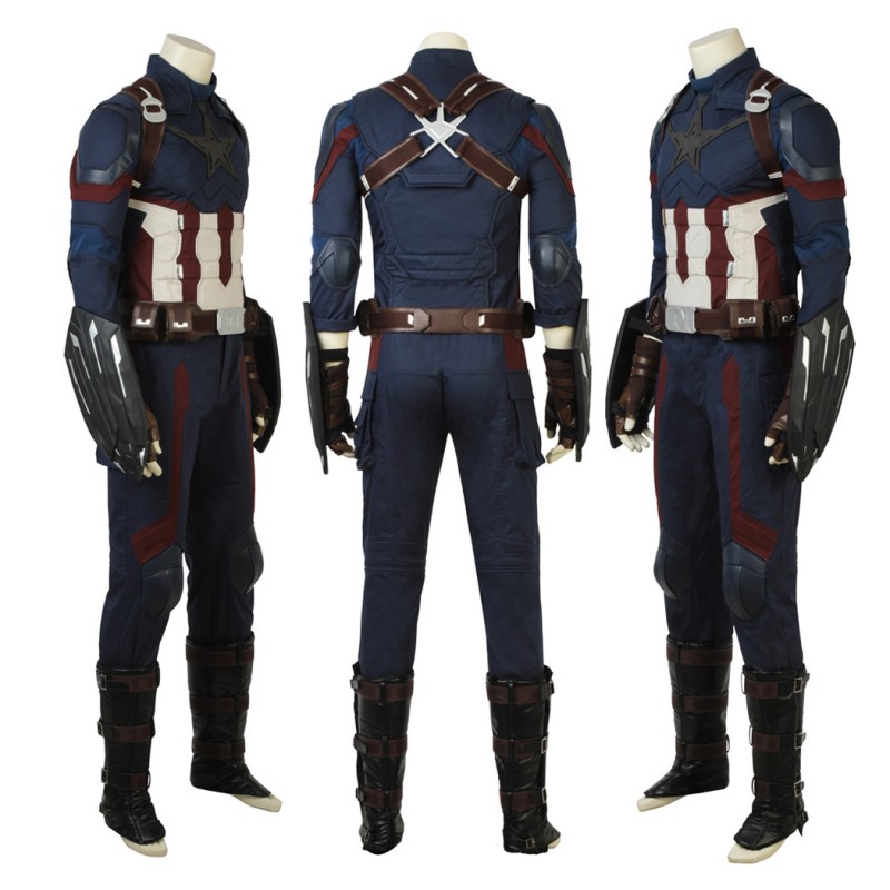 Steve Rogers Captain America Costume Avengers Infinity War Cosplay Suit