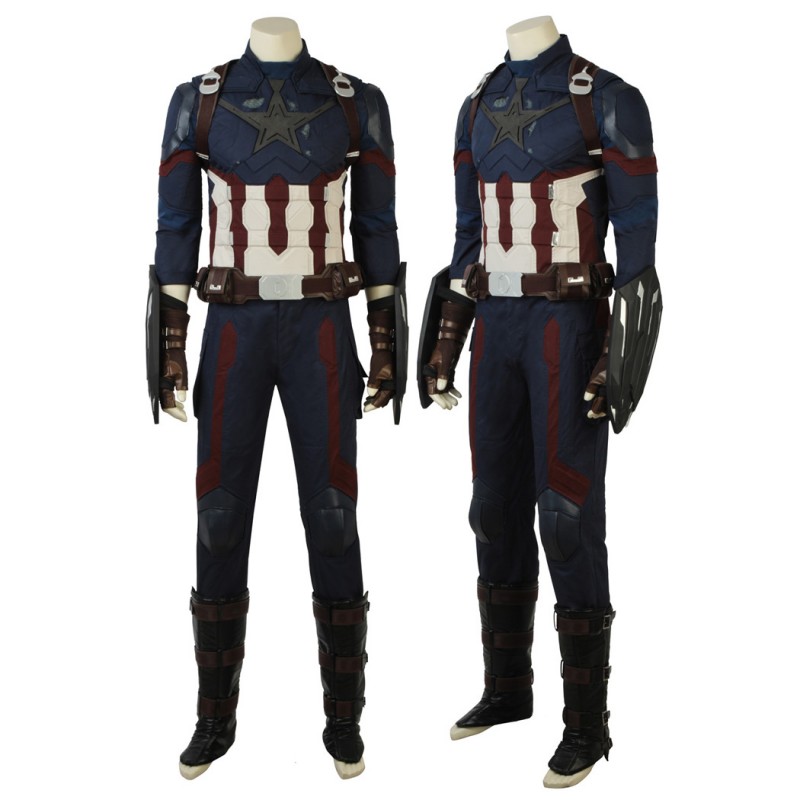 Steve Rogers Captain America Costume Avengers Infinity War Cosplay Suit