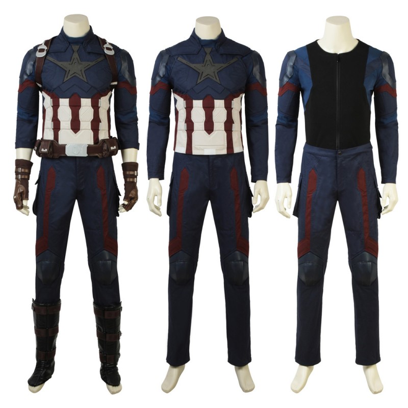 Steve Rogers Captain America Costume Avengers Infinity War Cosplay Suit