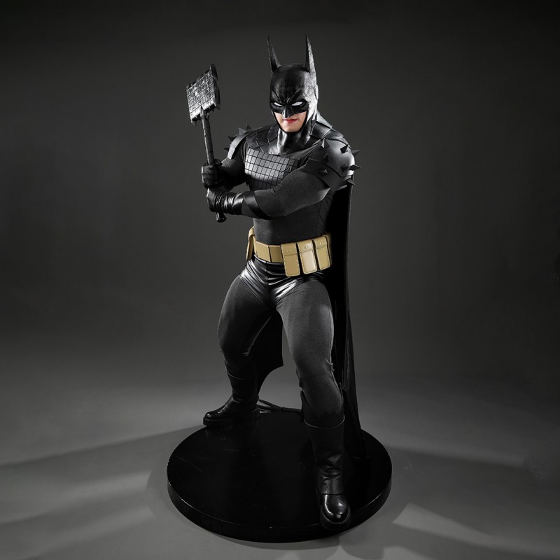 Bruce Wayne Absolute Cosplay Costume Men Superhero Leather Black Suit