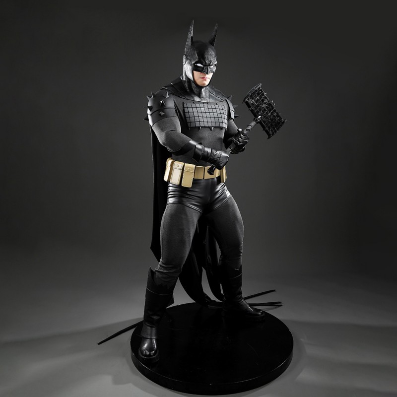 Bruce Wayne Absolute Cosplay Costume Men Superhero Leather Black Suit