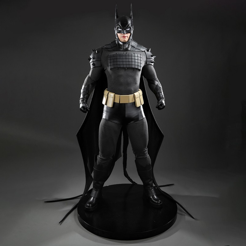 Bruce Wayne Absolute Cosplay Costume Men Superhero Leather Black Suit
