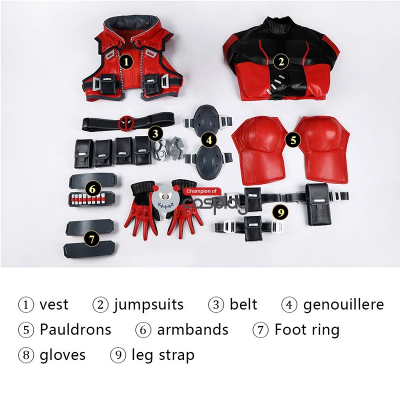 Marvel Rivals Deadpool Cosplay Costume Wade Wilson Suit Superhero Outfit Full Set Adult
