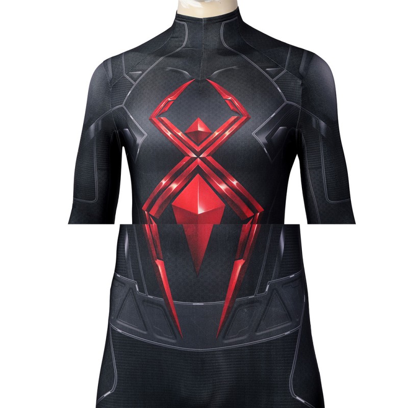 Spiderman Dark Suit Cosplay Jumpsuit for Men Black Printed Polyester Costume