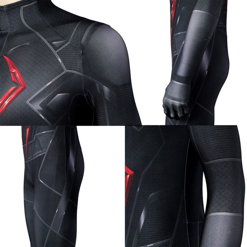 Spiderman Dark Suit Cosplay Jumpsuit for Men Black Printed Polyester Costume