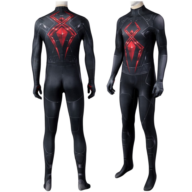 Spiderman Dark Suit Cosplay Jumpsuit for Men Black Printed Polyester Costume