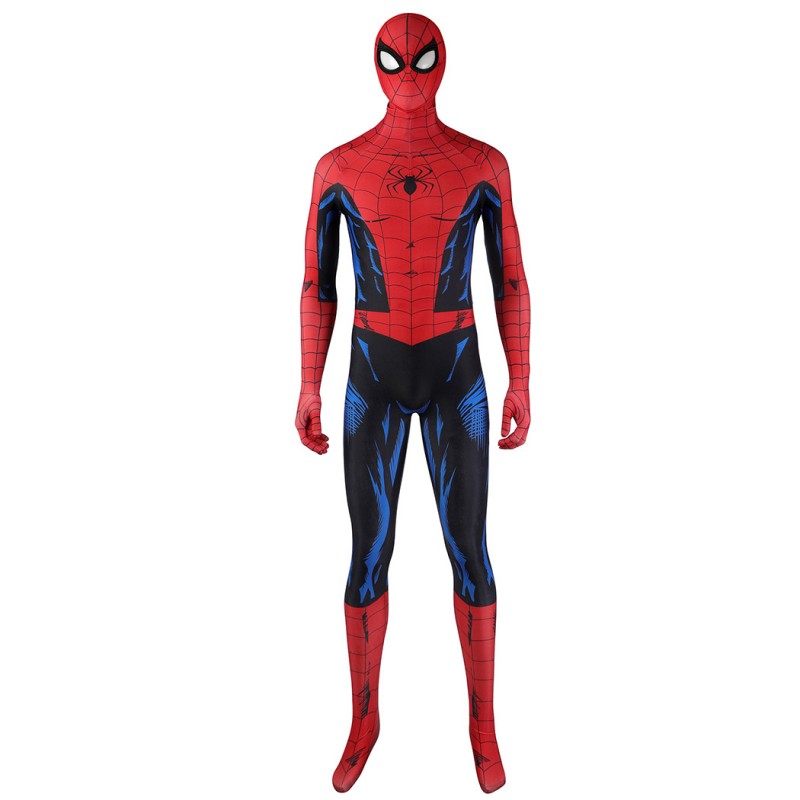 Spider-Man PS5 Jumpsuit Cosplay Costume for Men Vintage Comic Printed Suit
