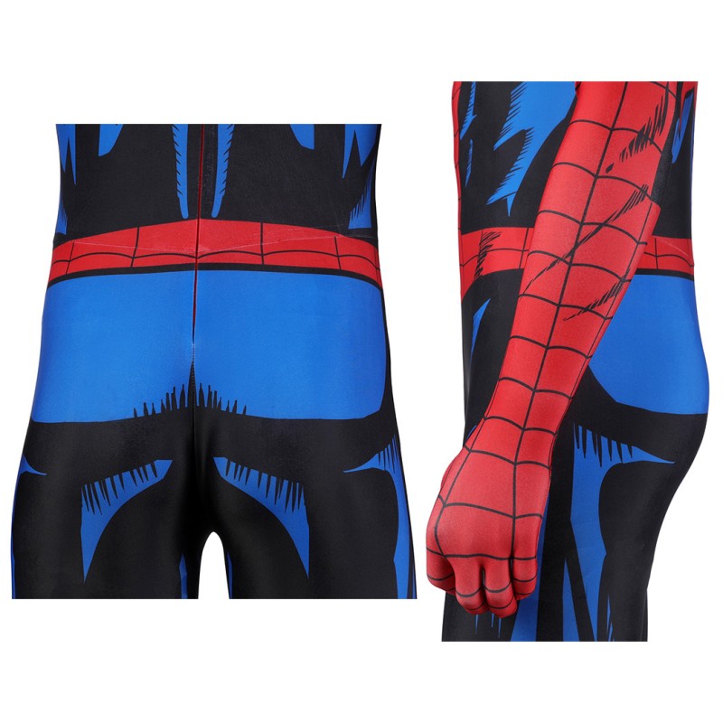 Spider-Man PS5 Jumpsuit Cosplay Costume for Men Vintage Comic Printed Suit