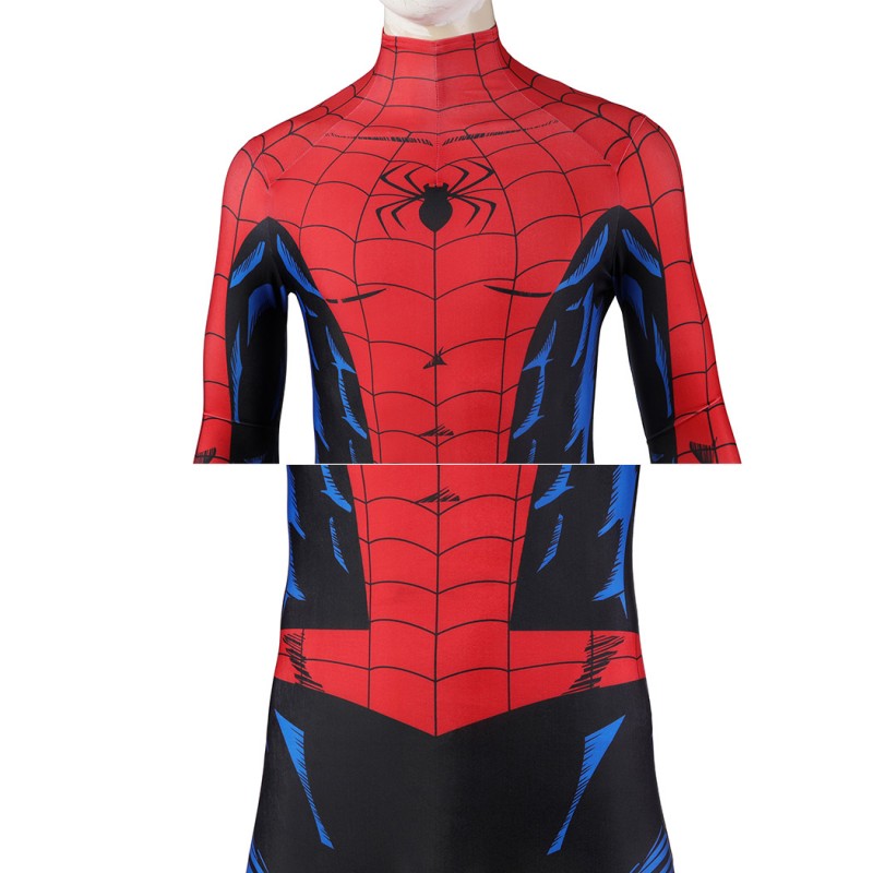 Spider-Man PS5 Jumpsuit Cosplay Costume for Men Vintage Comic Printed Suit