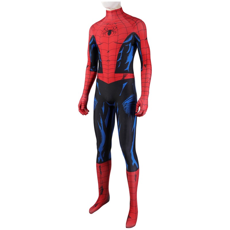 Spider-Man PS5 Jumpsuit Cosplay Costume for Men Vintage Comic Printed Suit