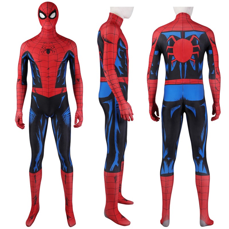Spider-Man PS5 Jumpsuit Cosplay Costume for Men Vintage Comic Printed Suit