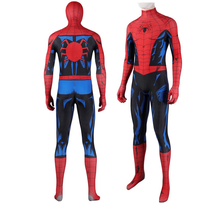 Spider-Man PS5 Jumpsuit Cosplay Costume for Men Vintage Comic Printed Suit