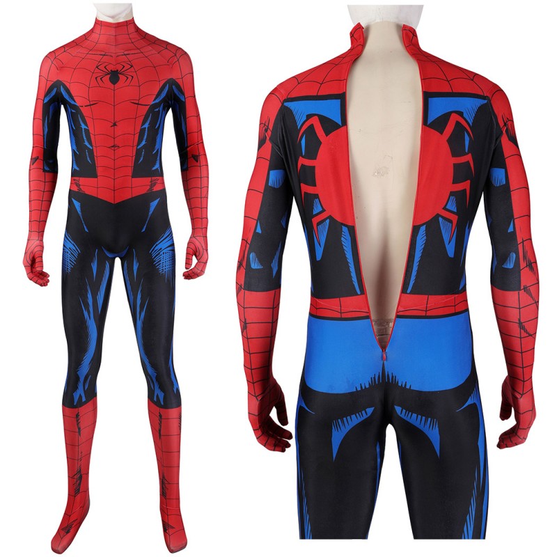 Spider-Man PS5 Jumpsuit Cosplay Costume for Men Vintage Comic Printed Suit