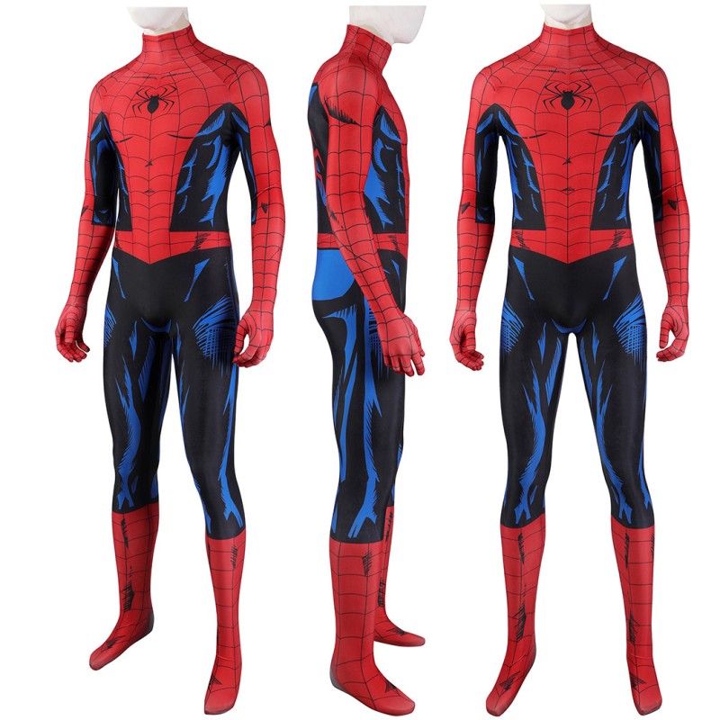 Spider-Man PS5 Jumpsuit Cosplay Costume for Men Vintage Comic Printed Suit