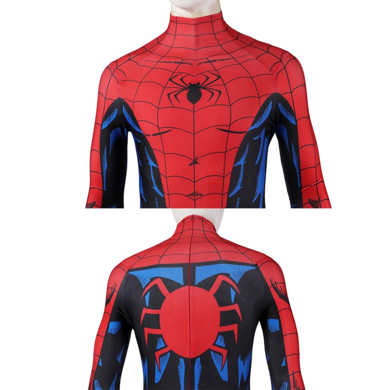 Spider-Man PS5 Jumpsuit Cosplay Costume for Men Vintage Comic Printed Suit