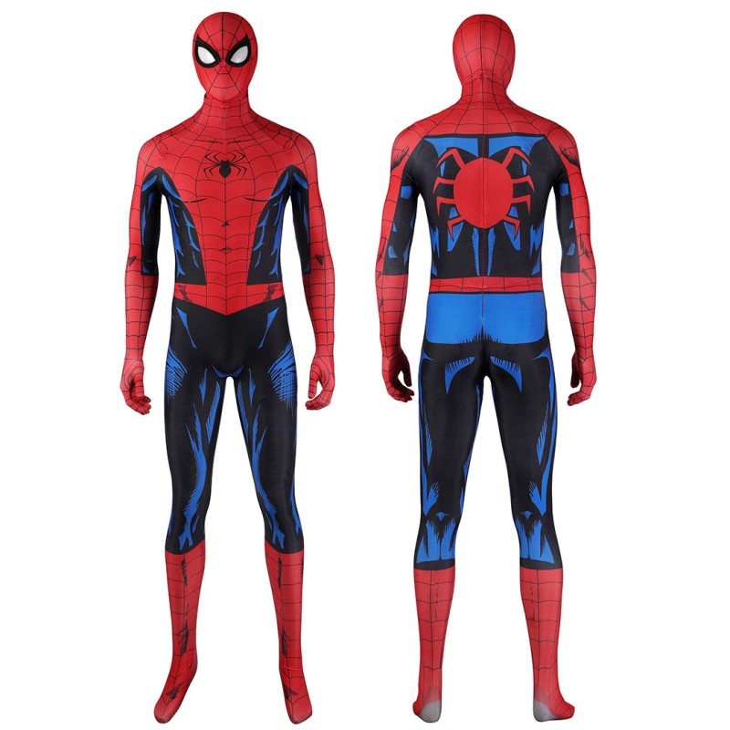 Spider-Man PS5 Jumpsuit Cosplay Costume for Men Vintage Comic Printed Suit
