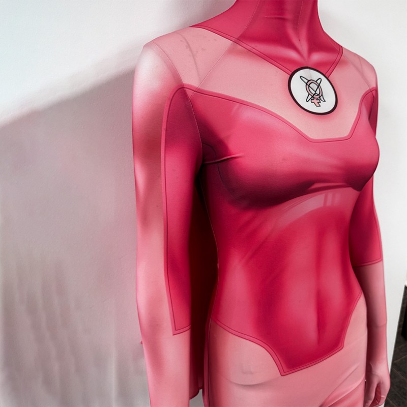 Atom Eve Cosplay Costume Invincible Pink Jumpsuit Women Printed Suit