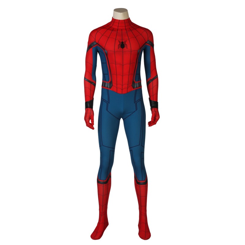 Spider-Man Civil War Costume Peter Parker Printed Jumpsuit Superhero Cosplay Suit for Adult