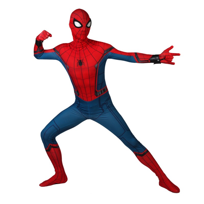 Spider-Man Civil War Costume Peter Parker Printed Jumpsuit Superhero Cosplay Suit for Adult