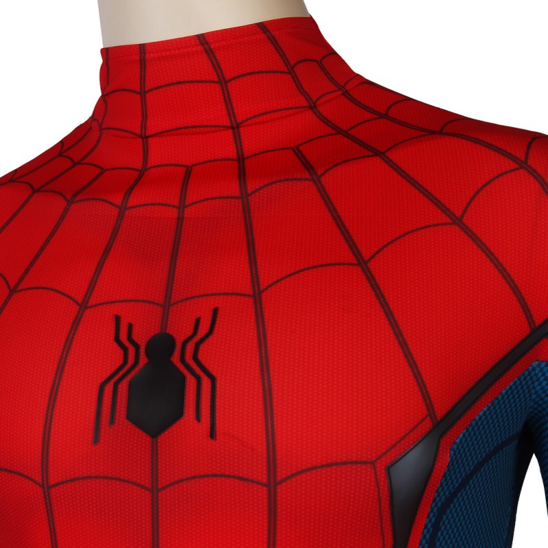 Spider-Man Civil War Costume Peter Parker Printed Jumpsuit Superhero Cosplay Suit for Adult