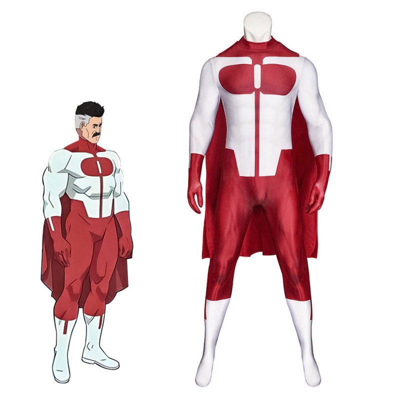 Invincible Omni-Man Grayson Costume Nolan Grayson Printed Jumpsuit Outfit for Men