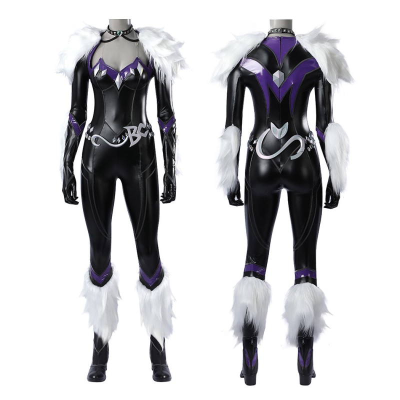 Marvel Rivals Black Cat Cosplay Costume Felicia Hardy Printed Jumpsuit Halloween Outfit for Women