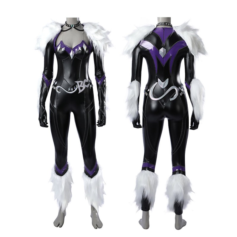 Marvel Rivals Black Cat Cosplay Costume Felicia Hardy Printed Jumpsuit Halloween Outfit for Women