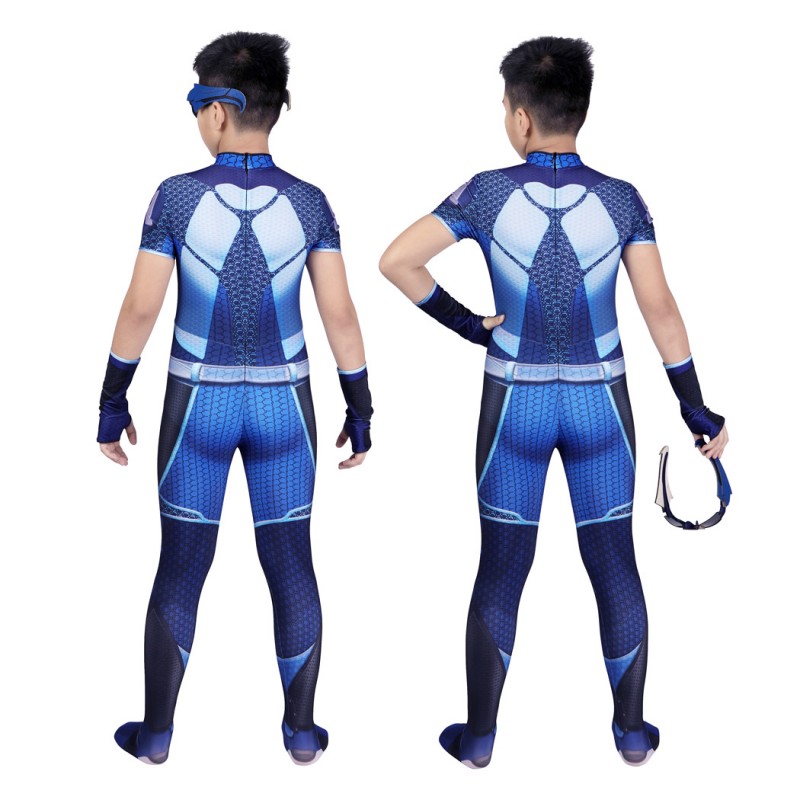 Kids A-Train Jumpsuit The Boys Season 1 Cosplay Costume Printed Suit