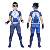 Kids A-Train Jumpsuit The Boys Season 1 Cosplay Costume Printed Suit