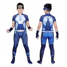 Kids A-Train Jumpsuit The Boys Season 1 Cosplay Costume Printed Suit
