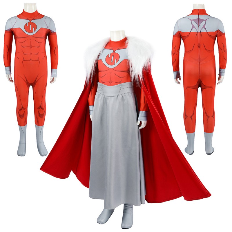 Kids Invincible Thragg Cosplay Costume Printed Viltrumite Jumpsuit