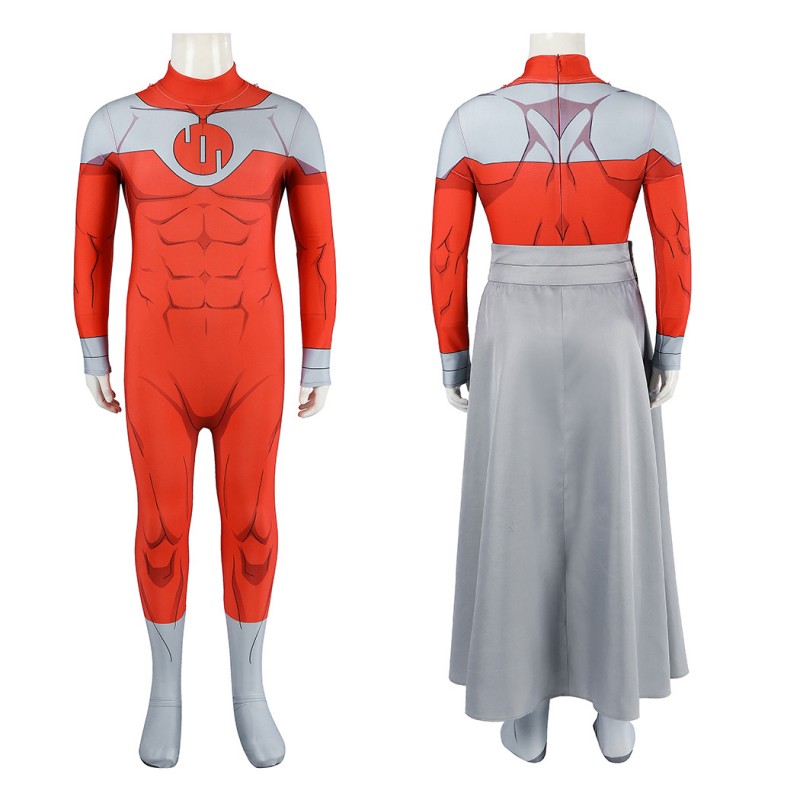 Kids Invincible Thragg Cosplay Costume Printed Viltrumite Jumpsuit