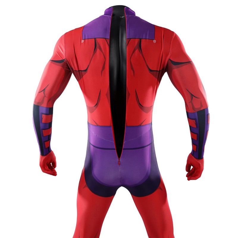 Magneto X-Men 97 Cosplay Costume Jumpsuit Printed Superhero Outfit for Adult