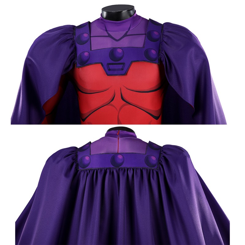 Magneto X-Men 97 Cosplay Costume Jumpsuit Printed Superhero Outfit for Adult