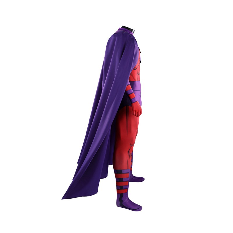 Magneto X-Men 97 Cosplay Costume Jumpsuit Printed Superhero Outfit for Adult