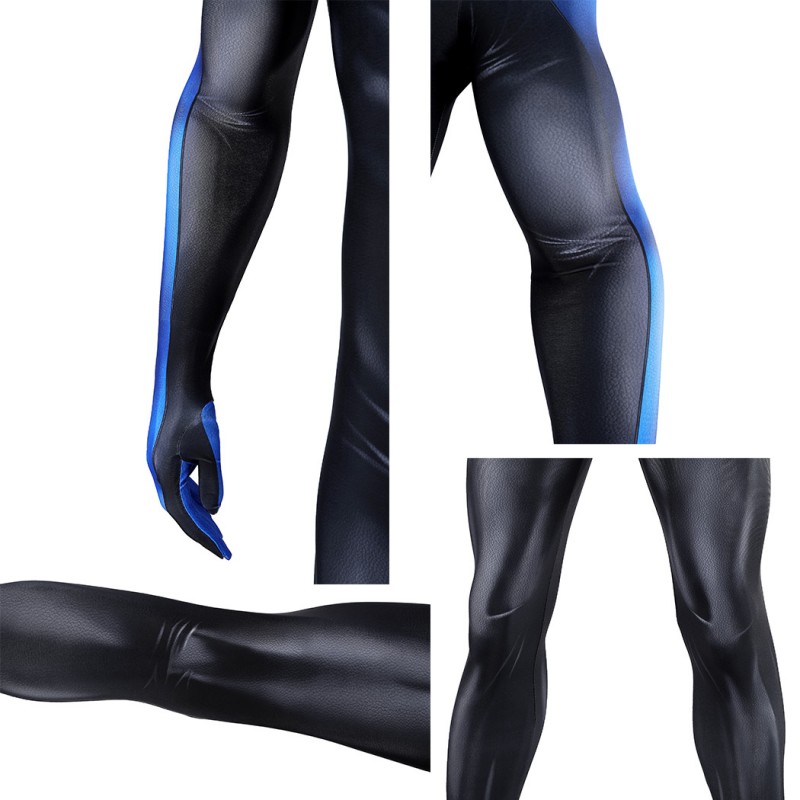 Comic Nightwing Cosplay Costume Dick Grayson Printed Jumpsuit for Men