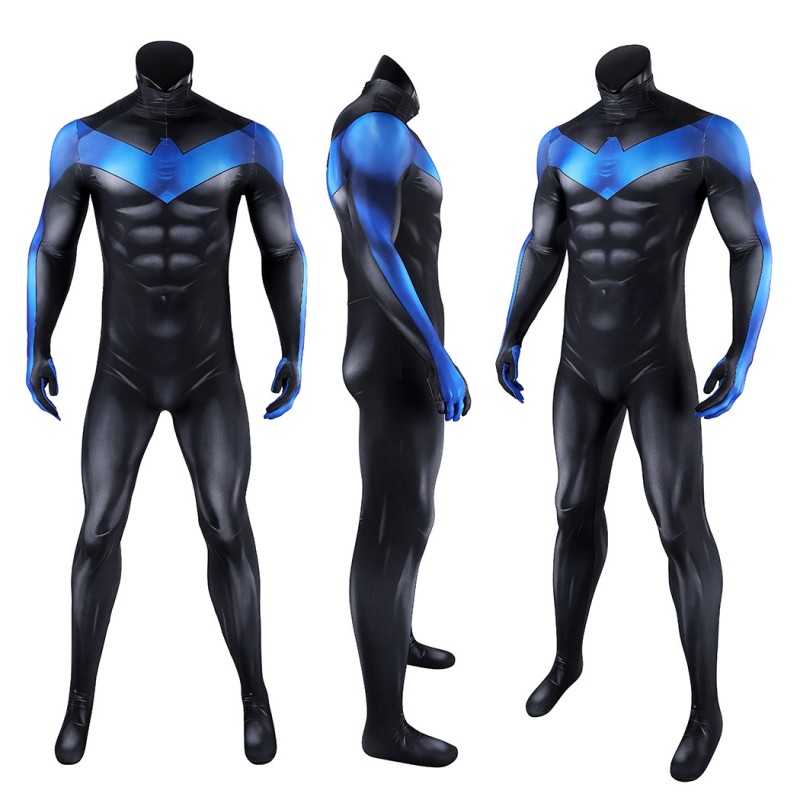 Comic Nightwing Cosplay Costume Dick Grayson Printed Jumpsuit for Men