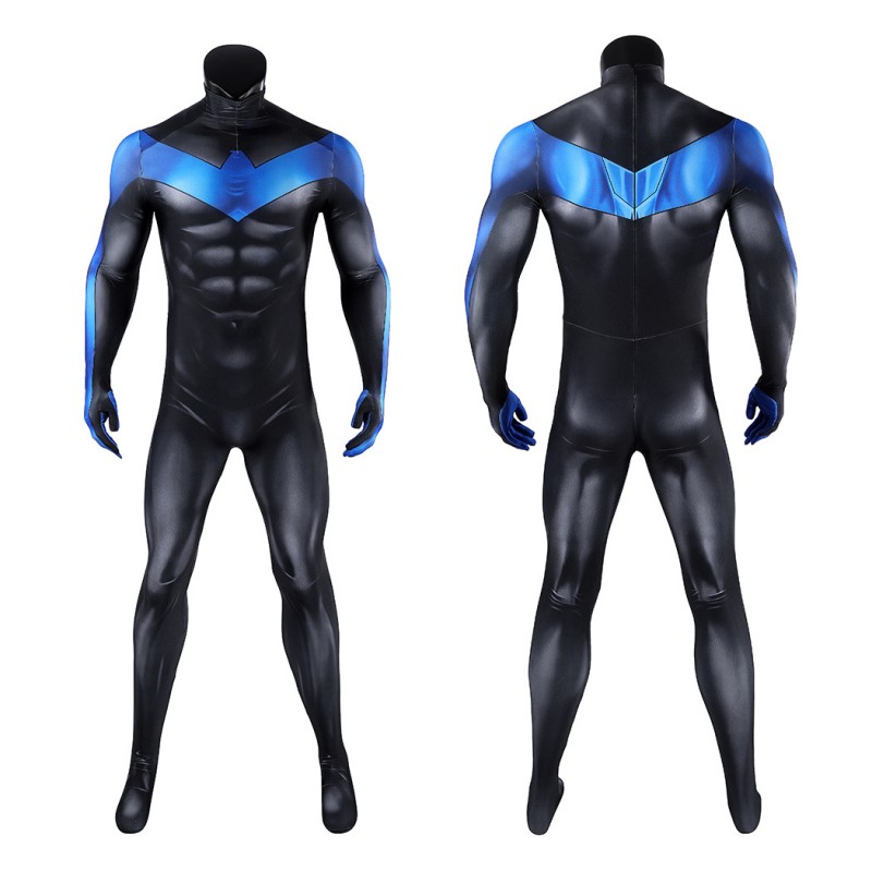 Comic Nightwing Cosplay Costume Dick Grayson Printed Jumpsuit for Men