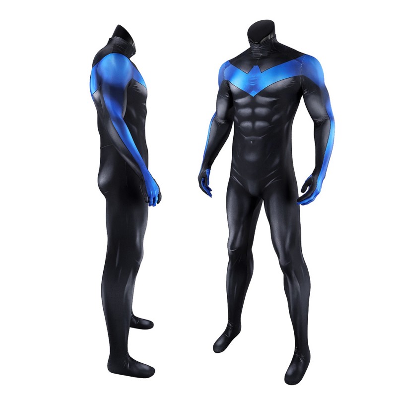 Comic Nightwing Cosplay Costume Dick Grayson Printed Jumpsuit for Men
