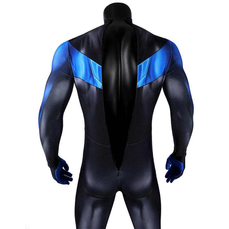 Comic Nightwing Cosplay Costume Dick Grayson Printed Jumpsuit for Men
