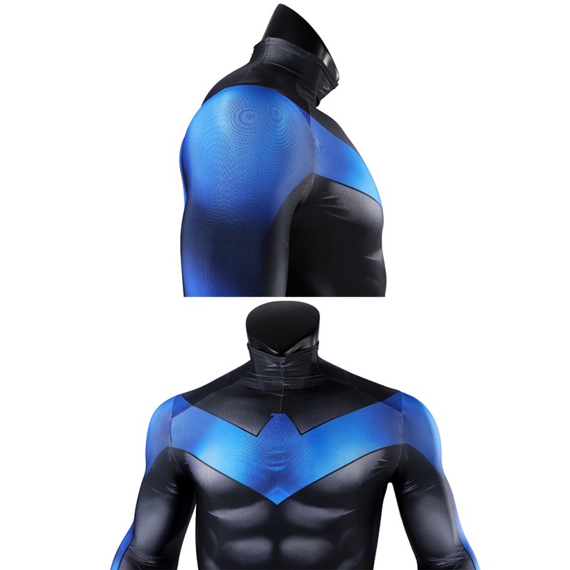 Comic Nightwing Cosplay Costume Dick Grayson Printed Jumpsuit for Men