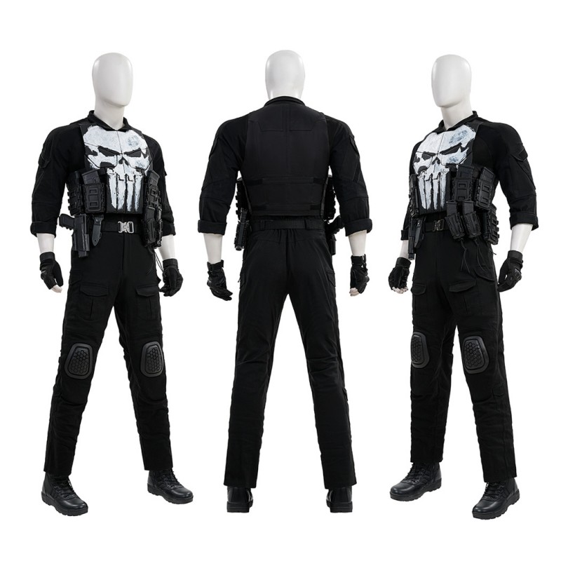 The Punisher Frank Castle Costume Daredevil Born Again Black Cosplay Suit