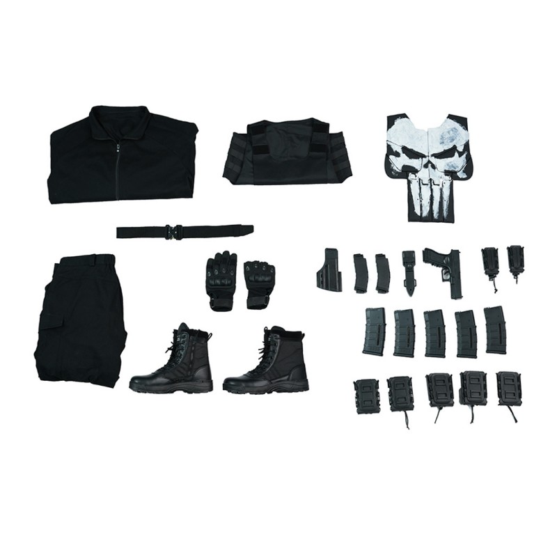 The Punisher Frank Castle Costume Daredevil Born Again Black Cosplay Suit