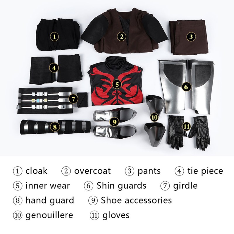 Star Wars Maul Shadow Lord Cosplay Costume Darth Maul Sith Lord Outfit Halloween Carnival Suit