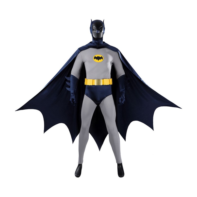 Adam West Cosplay Costume Retro Batsuit Halloween Outfit