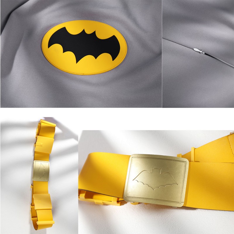 Adam West Cosplay Costume Retro Batsuit Halloween Outfit