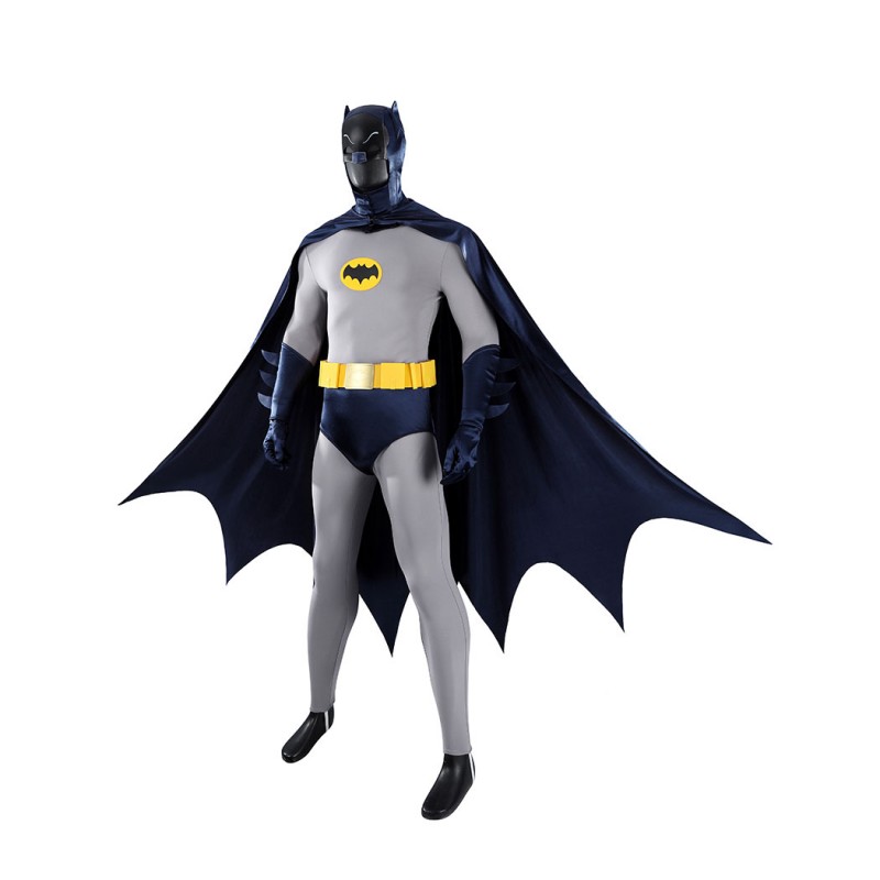 Adam West Cosplay Costume Retro Batsuit Halloween Outfit