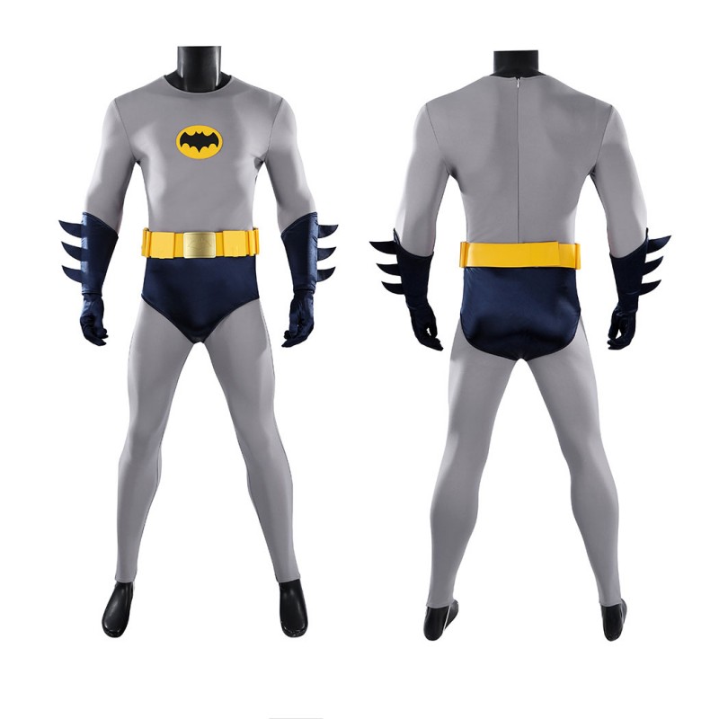 Adam West Cosplay Costume Retro Batsuit Halloween Outfit
