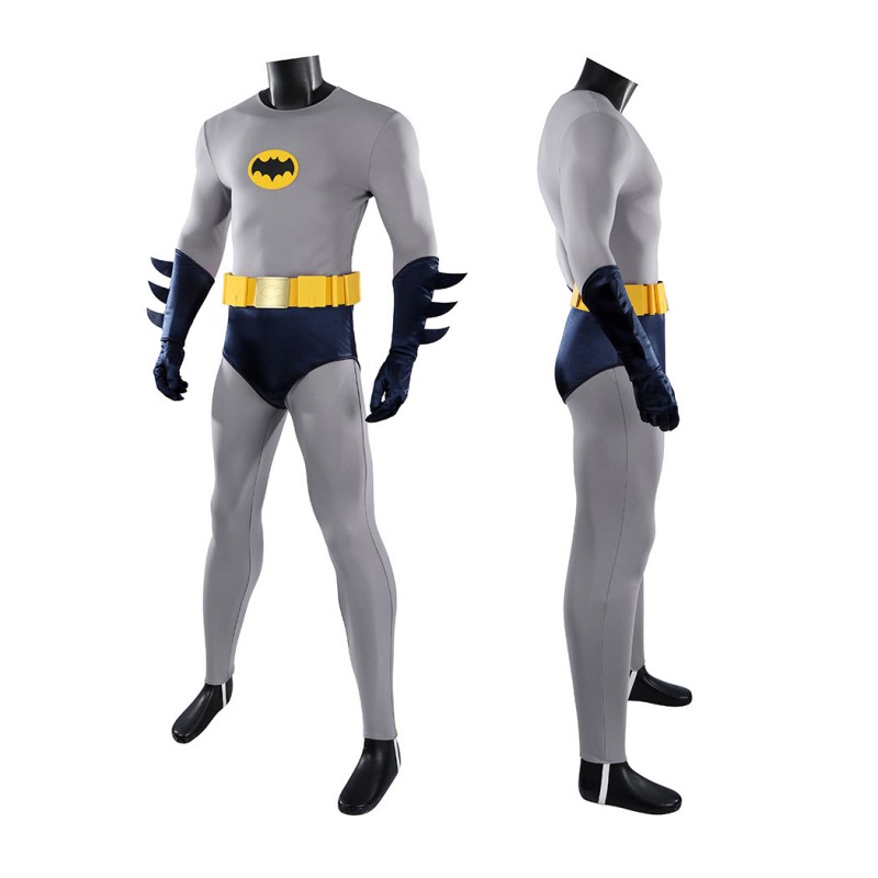 Adam West Cosplay Costume Retro Batsuit Halloween Outfit