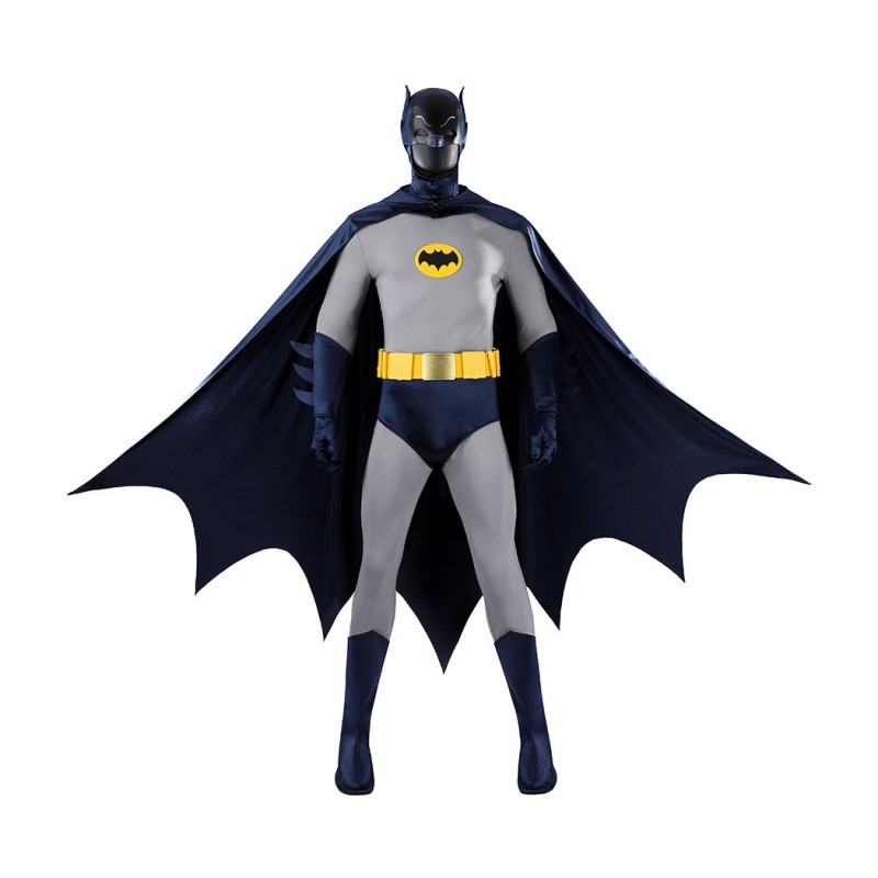 Adam West Cosplay Costume Retro Batsuit Halloween Outfit